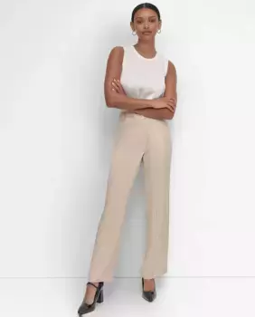 Женские прямые брюки в полоску и плиссе DKNY, чёрный