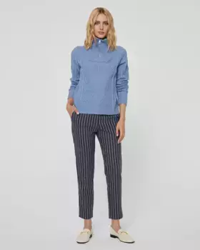 Женские прямые брюки в тонкую полоску Paz Torras, серый