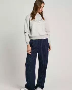 Женские прямые брюки в тонкую полоску Pepe Jeans, темно-синий