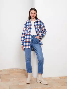 Женские прямые джинсовые брюки для мамы LCW Modest, среднее индиго родео