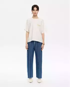 Женские прямые джинсовые брюки с бахромой Bimba y Lola, синий