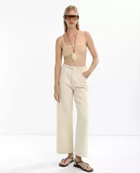 Женские прямые джинсы 100% хлопок с эффектом потертости Parfois, естественный