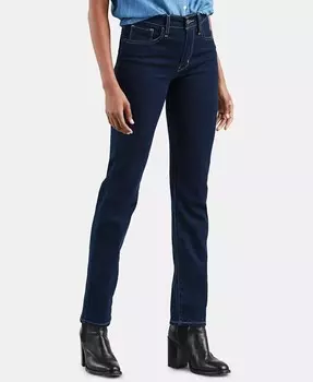 Женские прямые джинсы 724 короткой длины Levi's, синий