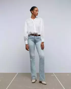 Женские прямые джинсы с карманами и шлевками для ремня на талии Scalpers, синий