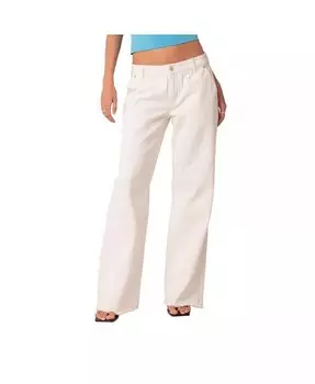 Женские прямые джинсы с необработанным краем и низкой талией Edikted, белый