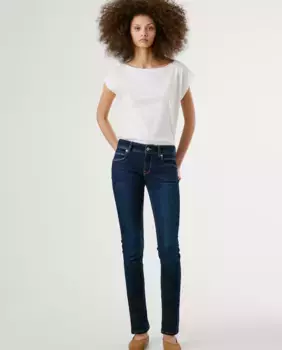 Женские прямые джинсы с низкой посадкой из эластичной ткани Pepe Jeans, синий