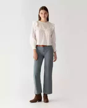 Женские прямые джинсы с широкими брюшами-кюлотами Noon, синий