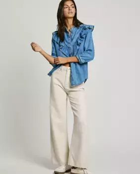 Женские прямые джинсы с высокой талией и тонкими полосками Pepe Jeans, цвет Crudo