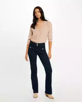 Женские прямые джинсы с высокой талией Morgan, тёмно-синий