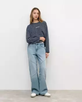 Женские прямые джинсы со швами Brownie, голубой