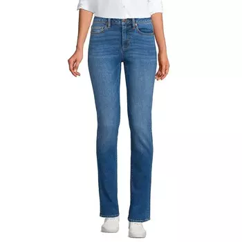Женские прямые джинсы со средней посадкой Lands End Lands' End, цвет Indigo Tide Blue