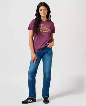 Женские прямые джинсы со средней посадкой Sunset Wrangler, синий