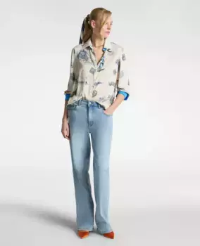 Женские прямые джинсы средней посадки Elena Mir, голубой