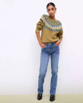 Женские прямые джинсы средней посадки Tintoretto, бледно-голубой