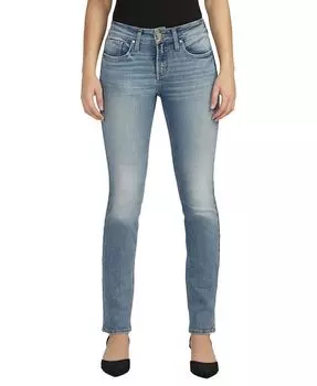 Женские прямые джинсы Suki со средней посадкой и пышным кроем Silver Jeans Co., цвет Indigo