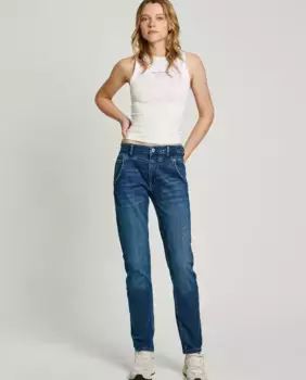 Женские прямые джинсы свободного кроя со средней посадкой Pepe Jeans, синий