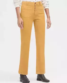 Женские прямые хлопковые брюки со шлевками для ремня Nice Things, жёлтый