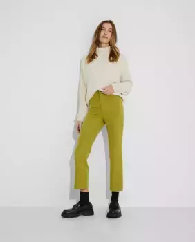 Женские прямые классические брюки с высокой посадкой Nalle, зеленый