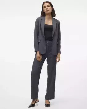 Женские прямые классические брюки Vero Moda, темно-серый
