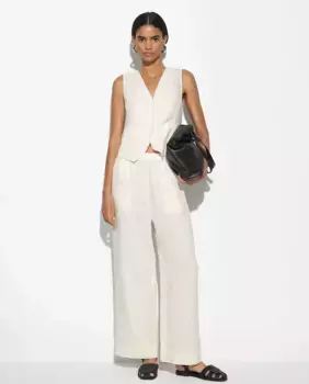 Женские прямые льняные брюки с плотным эластичным поясом Parfois, цвет Crudo