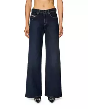 Женские прямые широкие джинсы D-AKEMI 1978 года Diesel, тёмно-синий