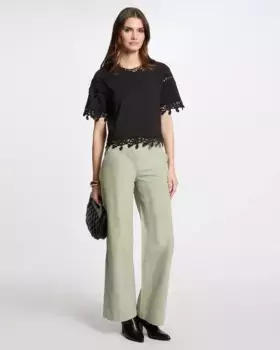 Женские прямые широкие джинсы Morgan, светло-зеленый