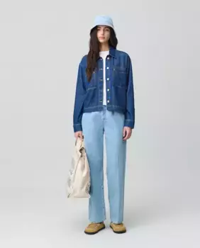 Женские прямые широкие джинсы с итальянскими карманами Claudie Pierlot, индиго