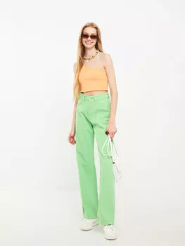 Женские прямые широкие джинсы стандартной посадки Quzu