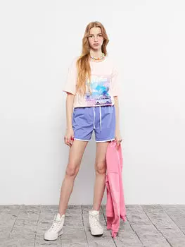 Женские прямые шорты с эластичной резинкой на талии LCW Casual