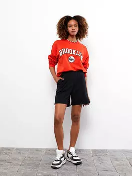 Женские прямые шорты с эластичной резинкой на талии LCW Casual