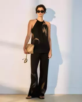 Женские прямые трикотажные брюки Woman El Corte Ingls, черный