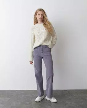 Женские прямые вельветовые брюки с передними карманами Brownie, сиреневый