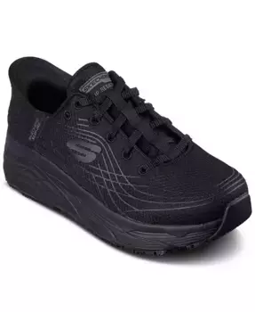Женские рабочие кроссовки без шнуровки Relaxed Fit: Max Cushioning Elite - ELTRA Work Sneakers от Finish Line Skechers, черный