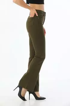 Женские расклешенные брюки цвета хаки из гибкой лайкры Bike Life