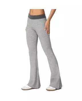 Женские расклешенные брюки Lei Contrast Knit Edikted, серый