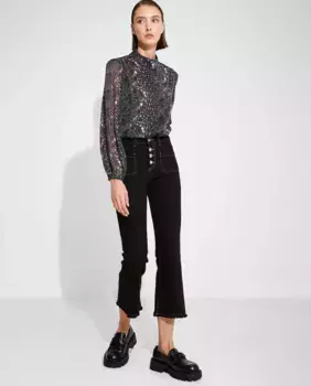 Женские расклешенные брюки со средней посадкой Nalle, черный