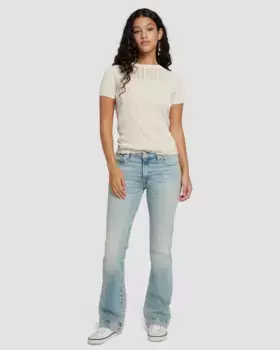 Женские расклешенные джинсы Bootcut Tailorless со средней посадкой 7 For all mankind, голубой