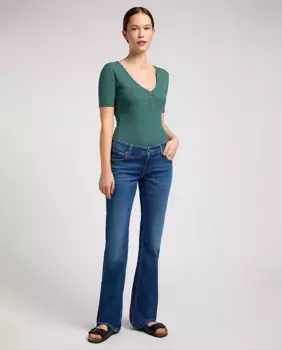 Женские расклешенные джинсы Jessica с низкой посадкой синего цвета Lee, синий