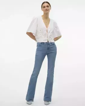 Женские расклешенные джинсы с карманами Vero Moda, индиго