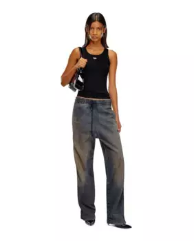 Женские расклешенные джинсы с низкой посадкой Diesel, тёмно-синий