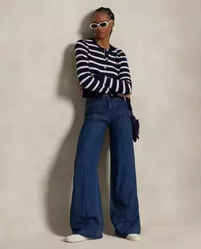 Женские расклешенные джинсы с высокой талией Polo Ralph Lauren, синий