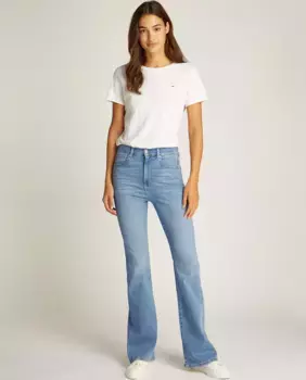 Женские расклешенные джинсы с высокой талией Tommy Jeans, голубой