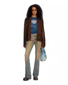 Женские расклешенные джинсы с заниженной талией и фасоном bootcut Diesel, тёмно-синий
