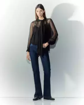 Женские расклешенные джинсы со средней посадкой и 5 карманами Tintoretto, нежно-голубой