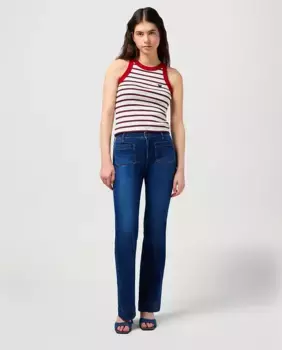 Женские расклешенные джинсы средней посадки синего цвета Wrangler, синий