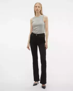 Женские расклешенные джинсы средней посадки Vero Moda, черный