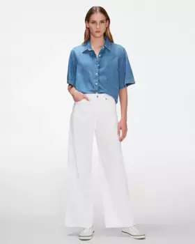 Женские расклешенные джинсы Zoey с высокой талией 7 For all mankind, белый