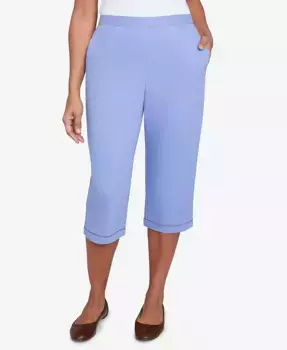 Женские расклешенные капри Santa Fe с кружевным подолом Alfred Dunner, синий