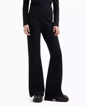 Женские расклешенные трикотажные брюки Armani Exchange, черный