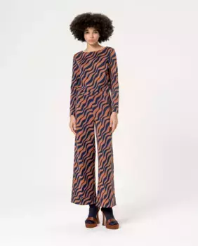 Женские расклешенные жаккардовые брюки Surkana, коричневый